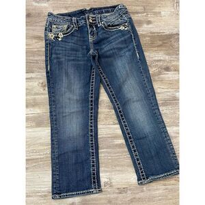 Vigoss New York Capri Jeans Rhinestone Embellished Women’s Juniors size 1/2
